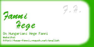 fanni hege business card